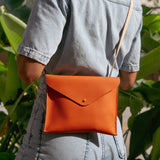 Cami Clutch Leather Handmade Orange | Ladicani Design