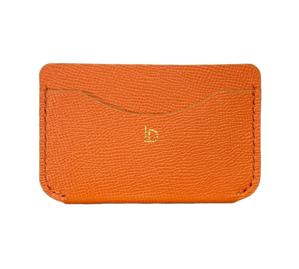 Slim Wallet Leather Handmade Orange | Ladicani Design